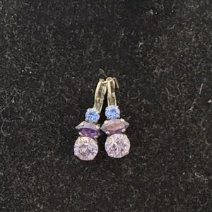 Sabika Purple and Blue Crystal Earrings
